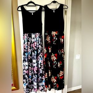 Two large black and flower maxi summer dresses. Adorable!
